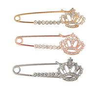 Gatuida Broche Decorativo de Aleación 3 Piezas Diseño de Tiara en y Pinza de Pecho Delicada para Bufandas Suéteres y Ropa de Moda Femenina en Eventos y Fiestas