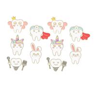 Gatuida Broches de Metal Forma de Dientes Dibujos Animados, Set de 10 Piezas, Aleación de Zinc Duradera, Pins Divertidos para Mochilas, Ropa y Bufandas, Accesorios Originales para Mujer
