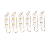 Gatuida Broches De Perlas Elegantes Para Mujer, Imperdibles Creativos De Metal Dorado y Blanco, 6 Unidades, Accesorios Para Chal y Cárdigan En Eventos Formales e Informales