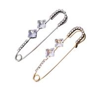 Gatuida Broches de Seguridad Brillantes para Bufandas 2 Piezas Dorado y Plateado Imperdibles para Chal y Accesorios de Ropa Mujer Clips Decorativos para Suéter en Bodas y Fiestas