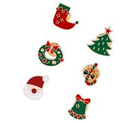 Gatuida Broches Navideños de Aleación 6 Diseños de Dibujos Animados para Decorar Ropa y Suéteres en Fiestas y Salidas Nocturnas Varios estilos