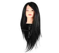 Gatuida Cabeza de Maniquí para Práctica de Peinados Corte y Trenzas Modelo de Entrenamiento de Peluquería Pelo para Escuela de Estética Color Negro Útil para Aprendizaje de Estilismo