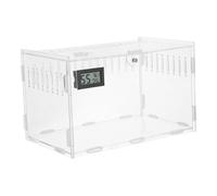 Gatuida Caja de Cría para Reptiles Acrílica Transparente con Termómetro Higrómetro Digital Ventilada para Hábitat de Arañas Lagartos y Serpientes