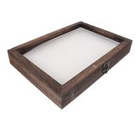 Gatuida Caja de Exhibición de Madera para Insectos y Plantas 31X22X4 CM con Tapete de Pino Vitrina para Muestras y Especimenes Contenedor para Colección Científica y Educativa