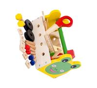 Gatuida Caja de Herramientas de Madera Infantil Portátil Juguete Educativo Multifuncional para Niñas de Herramientas de Madera Seguras y Duraderas para Desarrollo Intelectual y Social