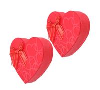 Gatuida Caja de Obsequio en Forma de Corazón Roja 17 X 15.5 X 4.3 Cm, 2 Unidades, Papel Resistente para Chocolates, Adecuado para San Valentín, Cumpleaños y Fiestas Obsequios