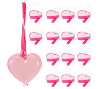 Gatuida Caja de Plástico Transparente en Forma de Corazón para San Valentín, 15 Piezas para Decoración Colgante y Embalaje de Regalos, Adornos Rellenables para Fiestas y