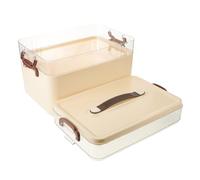 Gatuida Caja Organizadora de Medicamentos Grande de Plástico Crema con Asa Organizador de Botiquín Multicapa de 3 Niveles para Uso Doméstico Emergencia y Viaje Estuche Portátil para