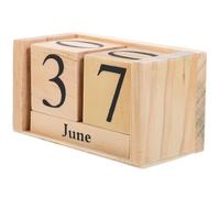 Gatuida Calendario de Sobremesa Perpetuo de Madera Estilo Europeo, Decoración Práctica y Elegante para Oficina y Hogar Bloques Cambiables