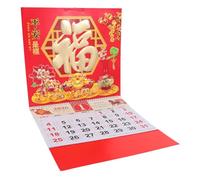 Gatuida Calendario Lunar Chino Año del Caballo con Diseño Lámina Dorada Calendario de Pared para Oficina y Hogar Planificador Mensual Diario de Fácil Organización