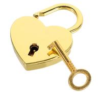Gatuida Candado con Llave Forma de Corazón Dorado para Candado para Diario Joyero y Caja de Almacenamiento Seguro Decorativo Versátil para Maletas y Cofres