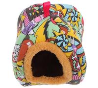 Gatuida Casa Cama para Mascotas Pequeñas Estampado Fresa, Nido Cálido y Suave para Hámster, Cobaya, Erizo y Chinchilla, Cama para Dormir de Invierno, Cómoda y Segura para Animales