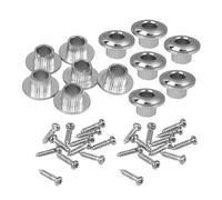 Gatuida Casquillos Semicerrados para Clavijas de Afinación de Guitarra Acústica Adaptadores de Conversión Metálicos Plateados 2 Juegos con Tornillos de Montaje Accesorios para Guitarra