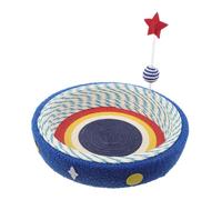 Gatuida Cat Scratcher Round Bed with Star Pattern Indoor Kitten Lounge Bowl For Scratching and Resting Scratch Board Protector For Cats Up To