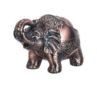 Gatuida Cenicero Metálico de Elefante Nórdico con Tapa Resistente al Viento, Diseño Vintage Rojo, Cenicero de Mesa Ignífugo para Hogar, Oficina, Patio y Balcón, Bandeja para Fumar al Aire