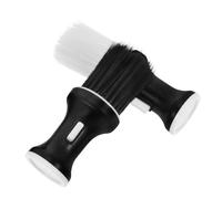 Gatuida Cepillo Para Polvos y Plumero De Cuello 2 Piezas Cerdas Negras y Blancas, Accesorio Ergonómico Para Peluquería, Limpieza De Barba y Cabello Post Corte Salón