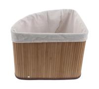 Gatuida Cesta de Almacenamiento Esquinera Triangular de Bambú Natural 29 X 22 Cm con Forro Claro, Organizador Resistente para Armario, Cocina y Dormitorio, Cesta de Pan y Almacenaje