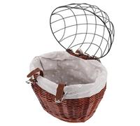 Gatuida Cesta para Bicicleta De Mimbre y Ratán Extraíble, Transportín para Mascotas y Cesta Delantera, Color Marrón, Montaje Seguro, para Bicicletas y Patinetes, Uso para Paseo y Compras