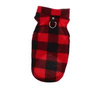 Gatuida Chaleco Térmico para Perros Pequeños de Forro Polar Suéter sin Mangas a Cuadros Rojo y Negro D-Ring para Correa Chaqueta Cálida para Otoño E Invierno Ropa para Mascotas