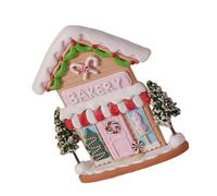 Gatuida Christmas Gingerbread House Decor Handcrafted Polymer Clay Cottage Figurine with Trees Vintage Holiday Ornament For Christmas Village Collection Winter Table Sculpture