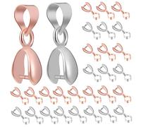 Gatuida Cierres para Colgantes de Cuentas y Conectores de Collares Diy, Aleación de Cobre, Clip de Jade en Forma de Semilla de Melón, 5x15 Mm, 100 Piezas (50 Oro Rosa 50 Plateado