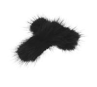 Gatuida Clips para Zapatos de Tacón Alto Negros, Accesorios Peludos Rectangulares Extraíbles de 7 X 3 Cm, Adornos Esponjosos para Sandalias y Zapatos Planos, 1 Par para Eventos y Uso