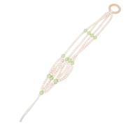 Gatuida Colgador de Pared para Plantas Macetero de Macramé Cuentas de Madera Color Verde Soporte Colgante Decorativo para Macetas Adecuado para Plantas Trepadoras y Decoración de