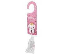 Gatuida Colgador de Puerta de Madera Rosa para Almacenamiento Organizado de Dientes de Leche con Bolsa Decorativa para Niñas en Mesas de Noche