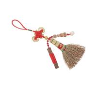 Gatuida Colgante de Escoba Pequeña para Cuna Amuleto de Escoba de Feng Shui para Recién Nacidos Colgante de Moneda de Feng Shui Decoración de Cuna Nudo Chino Vintage