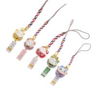Gatuida Colgante de Gato Suerte de Cerámica para Teléfono y Bolso, Decoración Adorable Campana de Cobre, Diseño Único y Paquete de 5 Piezas Color Aleatorio