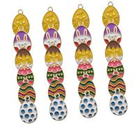 Gatuida Colgantes de Pascua DIY 24 Piezas Conejito, Huevo y Pollito, Accesorios para Pulsera y Collar, Colores Pastel Surtidos (,), Amuletos para Manualidades y Joyería