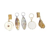 Gatuida Colgantes para Rastas y Anillos Pelo 5 Piezas Mixtas Conchas Marinas, Perlas y Caracolas, Accesorios Cabello Unisex, Decoraciones Creativas para Peinados y Varios estilos