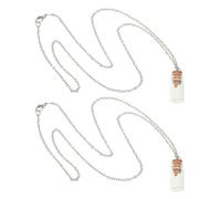 Gatuida Collar de 2 Botellas de Vidrio Semillas de Mostaza Mini Dijes Religiosos Inspiradores Joyería Cristiana para Mujer y Hombre Colgante Pequeño para Fe y Recuerdo Espiritual