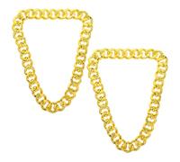 Gatuida Collar de 2 cadenas de eslabones para hombre | Collar grande y grueso | llamativo | Accesorio de disfraz de hip hop para fiestas de estilo rapero