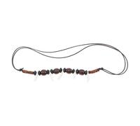 Gatuida Collar de Cuentas para Hombre Ajustable Estilo Tribal Colgante de Diente Salvaje Cuerda Encerada Joyería Masculina para Decoración del Cuello y Uso Diario