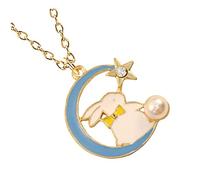 Gatuida Collar Infantil con Colgante de Conejo la Luna Diseño de Dibujos Animados Joyería para para Cumpleaños y Fiestas