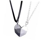 Gatuida Collar para Parejas Magnético Colgante de Corazón en Blanco y Negro Accesorios Cuello de Amantes Gargantilla Romántica para San Valentín y Eventos Obsequios