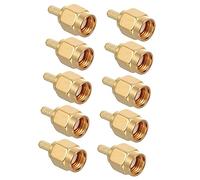 Gatuida Conector SMA Macho de Crimpado de Cobre Adaptador de Cable 10 Piezas para Antenas Uso Duradero Conector Recto