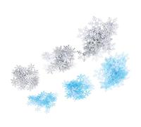 Gatuida Confeti de Copos Blancos Navideños de Poliéster, 6 Bolsas Resistentes para Fiestas de Año y Decoración Diseño Delicado y Colores Brillantes