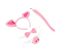 Gatuida Conjunto de Accesorios Disfraz Cerdo Rosa con Diadema Orejas Nariz Falsa y Pajarita para Fiestas Cosplay y Spa y Portátil para Halloween y Cumpleaños