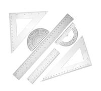 Gatuida Conjunto De Herramientas De Medición Matemática 6 Piezas Transparente 15° y 30° Transportador Profesional Regla Triangular Portátil para Estudiantes y Dibujo Técnico