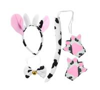 Gatuida Conjunto de Tocado de Vaca Disfraces de Vaca Diadema Orejas para Cosplay Accesorios de Rabo para Fiestas Temáticas Lola Pajarita Incluida Decoraciones para Actuaciones