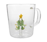 Gatuida Copas de vino navideñas con árbol en el interior, 350 ml/12 oz,