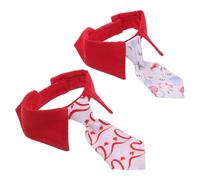 Gatuida Corbatas para Perros Diseño de Corazón, Collar Ajustable de Poliéster para Mascotas Pequeñas y Medianas, 2 Piezas para Fiestas y Celebraciones de San Valentín