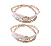 Gatuida Cordones Elásticos Ajustables para Zapatos Blancos de Pu Diseño Cruzado para Mujer, Correas Cómodas Antideslizantes para Zapatos Planos y Tacones