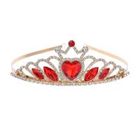 Gatuida Corona de corazones de reina: Tiara de diamantes de imitación para bodas y cumpleaños - Tocado para disfraz de princesa - Diadema de novia de cristal para fiestas navideñas