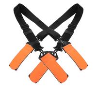 Gatuida Correa Ajustable para Esquís y Bastones Juego 2 Piezas Combinación Cuero Naranja y Funda Negra Porta Tablas de Snowboard para Transporte Cómodo en Actividades de Invierno