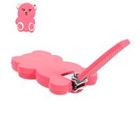 Gatuida Cortaúñas para Bebés y Recién Nacidos Funda de Silicona, Diseño Seguro y Compacto, Clíper Manual para Cuidado de Uñas, Adecuado para Niños y Obsequio para Padres, Color Rosa Oso,