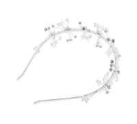 Gatuida Crown Headpiece Floral Faux Pearl Headband For Birthday Wedding Flower Girl Accessory Princess Hairpiece For Photography And Communion