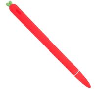 Gatuida Cubierta Protectora De Zanahoria Lápiz Óptico Manga Pluma De La Tableta Lápiz 2 Caso Linda Pluma Portalápices 2 Apretones Lápices Ópticos Agarre Auto Pantalla Táctil Aguja Rojo